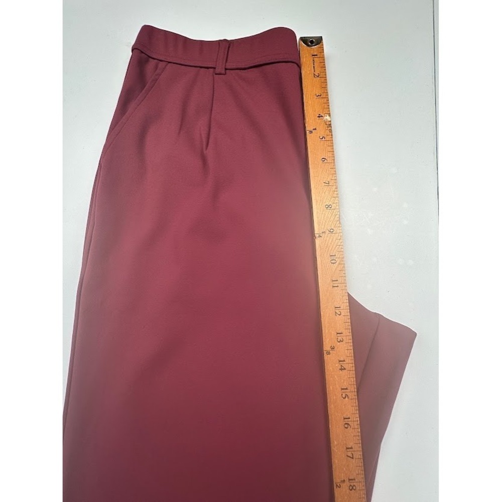 Halara Pants Women Large Burgundy Flex DayStretch High Waisted Pocket Work Flare - Picture 10 of 12